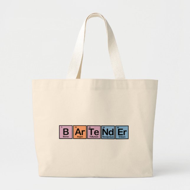 Grand Tote Bag Barman fait d'éléments (Devant)