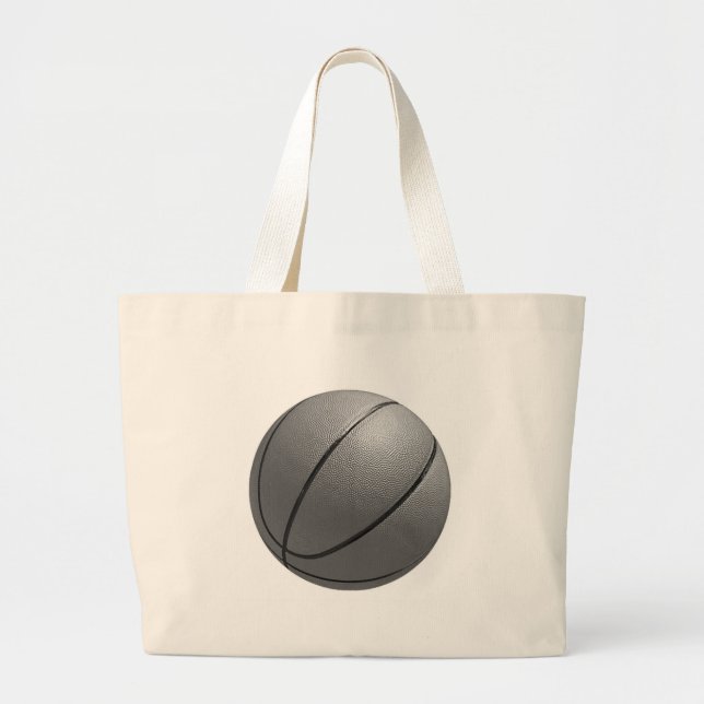 Grand Tote Bag Basket-ball noir et blanc (Devant)