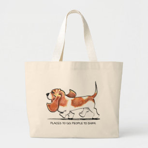 Grand Tote Bag Basset Hound occupé