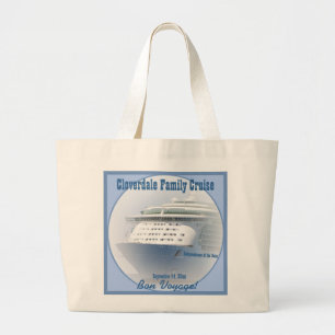 Grand Tote Bag Bateau de croisière Personnalisable Bon Voyage