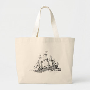 Grand Tote Bag bateaux sur l'eau