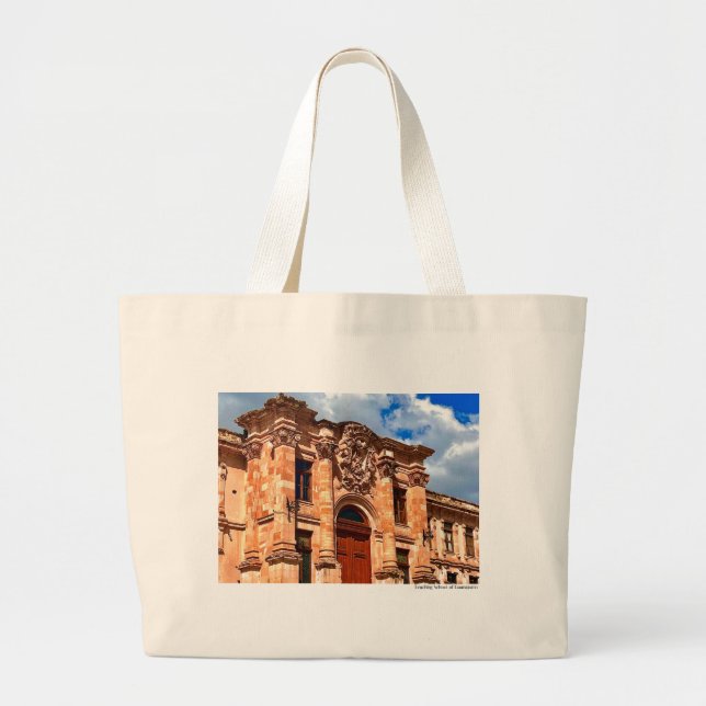 Grand Tote Bag Bâtiment colonial de la carrière rose de Guanajuat (Devant)