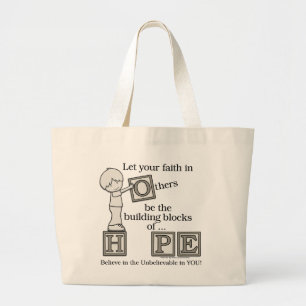Grand Tote Bag Bâtir des blocs d'espoir