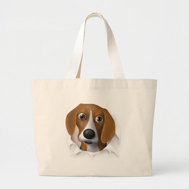 Grand Tote Bag Beagle éclatant (Devant)