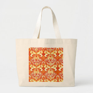 GRAND TOTE BAG BEAU MOTIF - ROUGE & ORANGE