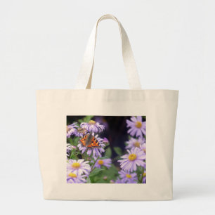Grand Tote Bag Beau Papillon Sur Fleurs