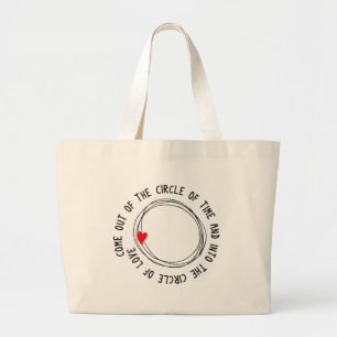 Grand Tote Bag Beau Texte Dans Le Cercle De L'Amour