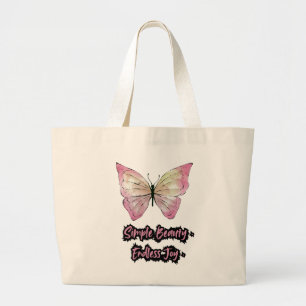 Grand Tote Bag "Beauté simple, joie infinie - Papillon aquarelle
