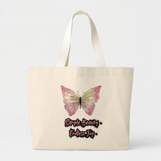 Grand Tote Bag "Beauté simple, joie infinie - Papillon aquarelle