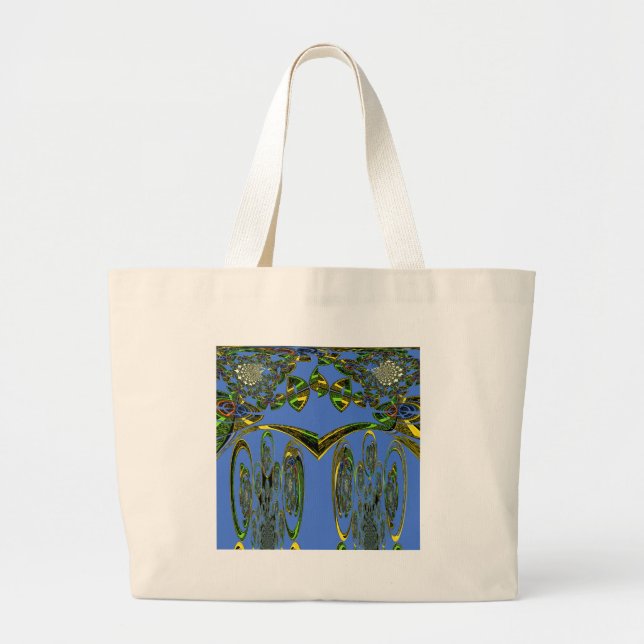 Grand Tote Bag Beautiful Iridescent bluebirds design (Devant)