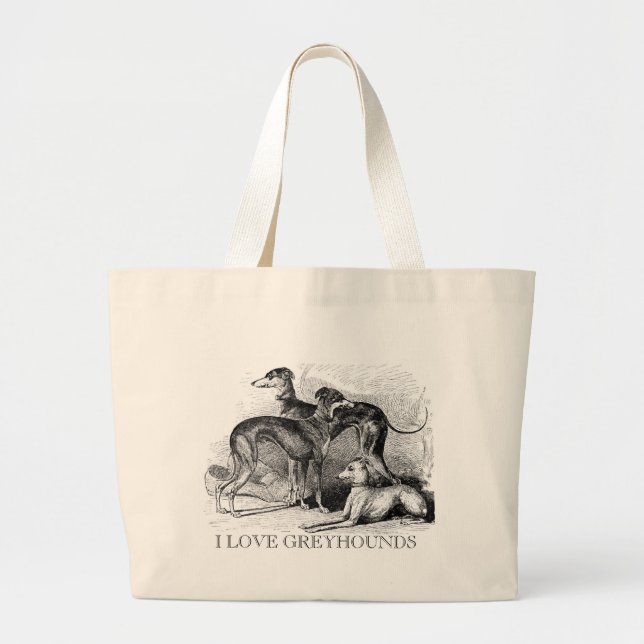 Grand Tote Bag Beaux lévriers (Devant)