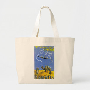 Grand Tote Bag ~ Belgique Congo de Sabena
