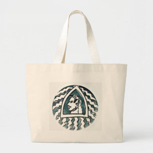 Grand Tote Bag Belle Africaine Bongo Massai Portrait Tribal Art