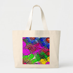 Grand Tote Bag Belle couleur Extraordinaire motif floral design