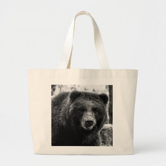 Grand Tote Bag Belle photo d'ours gris