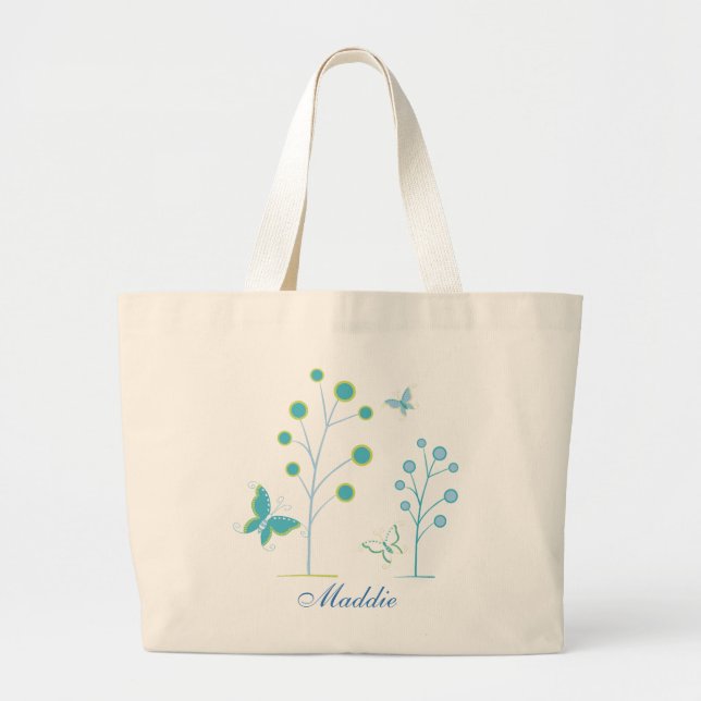 Grand Tote Bag Belles papillons (Devant)