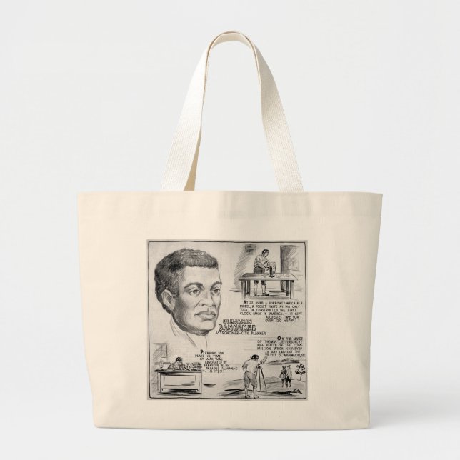 Grand Tote Bag Benjamin Banneker : Black Scientist & Revolutionar (Devant)