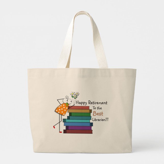 Grand Tote Bag Bibliothécaire à la retraite (Dos)