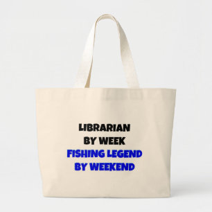 Grand Tote Bag Bibliothécaire par semaine Légende pêche par week-