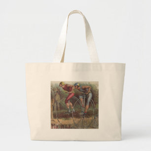 Grand Tote Bag Bicyclettes victoriennes haute roue