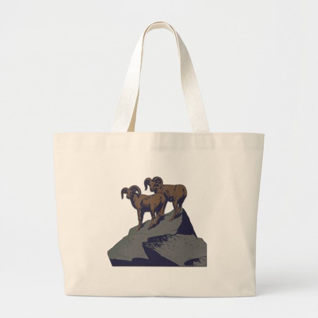 Grand Tote Bag Bighorn Sheep American West Wildlife (Devant)