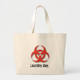 Grand Tote Bag Bio-Risque-Symbole, jour de blanchisserie