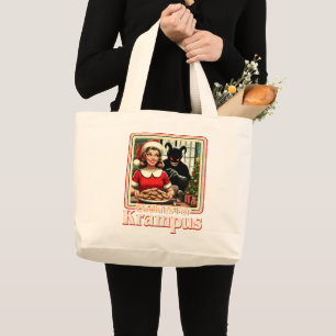 Grand Tote Bag Biscuit pour Krampus Joyeux Noël Krampus Horreur