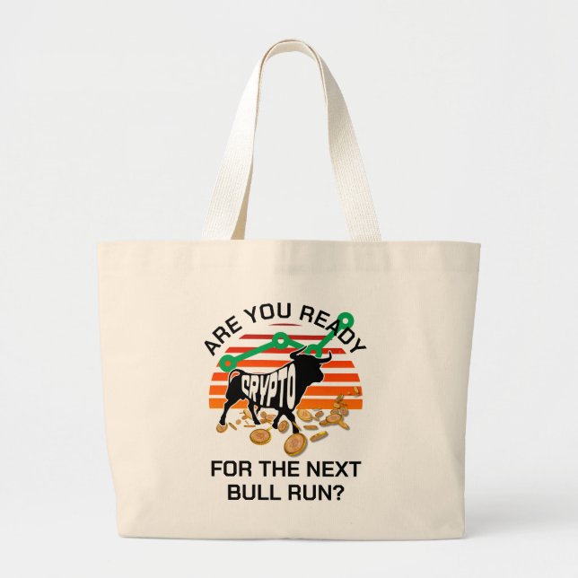 Grand Tote Bag Bitcoin CRYPTOdevise BULL EXÉCUTÉ (Devant)