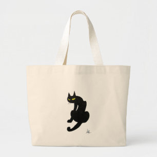 GRAND TOTE BAG BLACK CAT HALLOWEEN PARTY