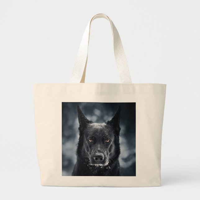 Grand Tote Bag Black German Shepherd (Devant)