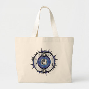 Grand Tote Bag Bleu électrique Yin Yang