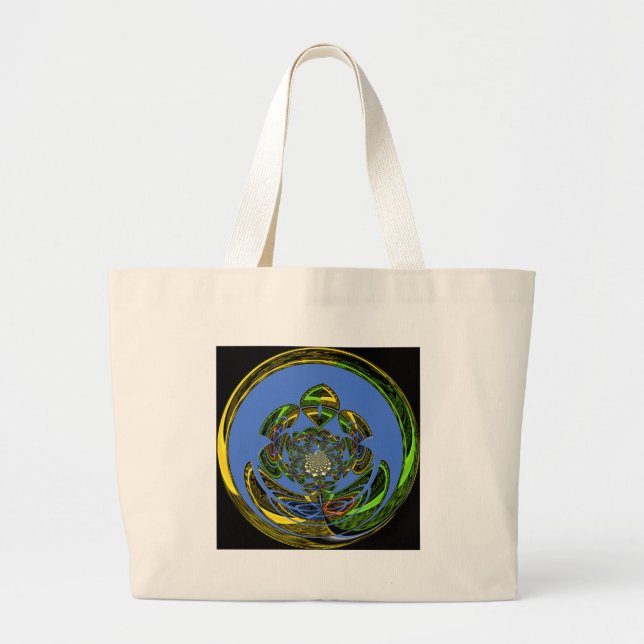 Grand Tote Bag Bleu traditionnel (Devant)