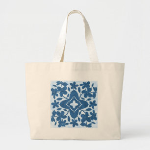 Grand Tote Bag Bloc hawaïen d'édredon de Plumeria