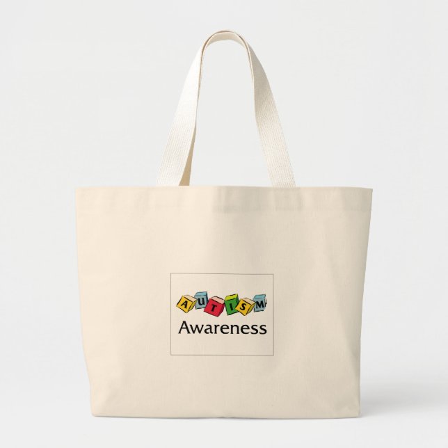 Grand Tote Bag Blocs d'autisme (Devant)