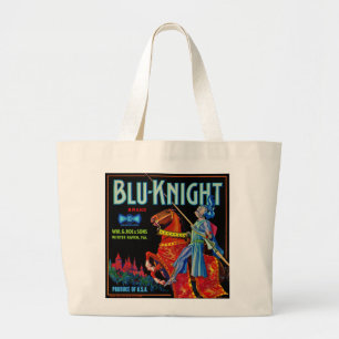 Grand Tote Bag Blu Knight Fruit Étiquette