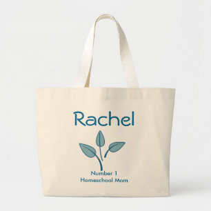 Grand Tote Bag Blue Floral Numéro 1 Homeschool Mom