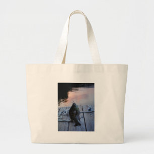 Grand Tote Bag Bluegill au coucher du soleil Lac Arrowhead