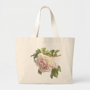 Grand Tote Bag Blushing Ivory Peach Rose