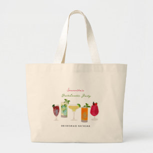 Grand Tote Bag Boissons de fête de cocktails Enterrement de vie d