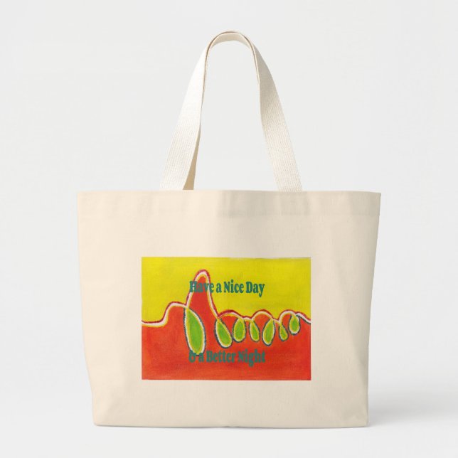 Grand Tote Bag Bonne journée et meilleure nuit avec gratitude (Devant)
