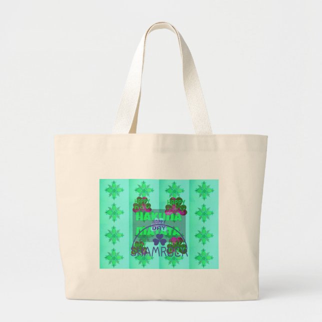 Grand Tote Bag Bonne Saint Patrick's Day Hakuna Matata Art Print (Devant)