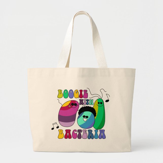 Grand Tote Bag Boogie avec des bactéries (Devant)