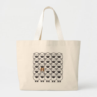 Grand Tote Bag Border collie chez les moutons
