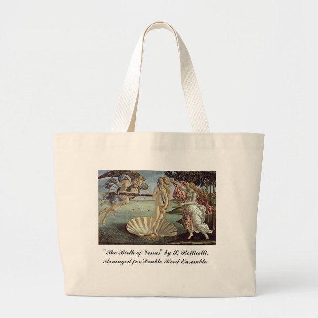 Grand Tote Bag Botticelli, naissance de Vénus, pour de doubles (Devant)