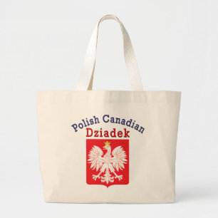 Grand Tote Bag Bouclier de l'aigle canadien polonais Dziadek