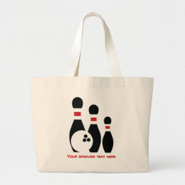 Grand Tote Bag Boule de bowling et broches personnalisées