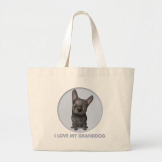 Grand Tote Bag Bouledogue français Granddog (noir)