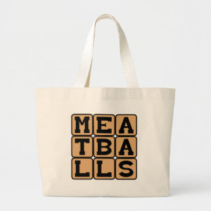 Grand Tote Bag Boulettes de viande, ami des spaghettis