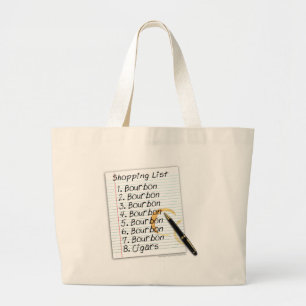 GRAND TOTE BAG BOURBON SHOPPPING LIST HUMOUR DE COCKTAIL