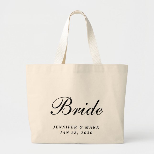 Grand Tote Bag Bride noir et blanc (Devant)